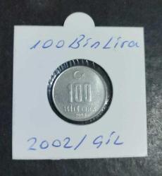 TÜRKİYE 100 BİN LİRA (2002) ÇİL / KARTON KAPAMADA