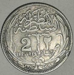 MISIR 1916    2 PIASTRE  GÜMÜŞ  2,8 GRAM