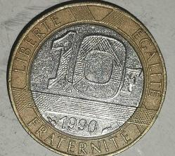 FRANSA 1990  10 FRANK