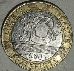 FRANSA 1990  10 FRANK