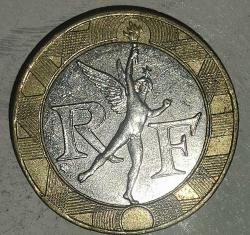 FRANSA 1990  10 FRANK