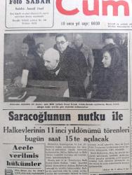 Cumhuriyet Gazetesi - 21 Şubat 1943 - Şükrü Saraçoğlu'nun Nutku İle Halkevlerinin 11. Yıldönümü Törenleri Bugün Saat 15'te Açılacak - Ankara'da Seçimden Bir İntiba - Aziz Milli Şefimiz İsmet İnönü Ve Bayan Mevhibe İnönü Reylerini Kullanıyor Fotoğraf - İkinci Seçmen İntihabı Bitti - Bütün Yurtta Halkımız Reyini İttifakla Cumhuriyet Halk Partisi Namzetlerine Verdi - Maarif Vekilimiz Hasan Ali Yücel Toplantılara Başkanlık Ederken Fotoğraf - Gandhi Dün Serbest Bırakıldı - Varlık Vergisini Vermeyen 37 Tüccar Daha - Dün Polis Tarafından Demirkapıdaki Toplanma Kampına Sevmedikleri Hafta İçinde Aşkale'ye Sevkedilecekler - Elektrik Havagazı Tramvay Tünel Ve Vapur Tarifelerine Zam - İstanbul Seçimlerinde 260 Bin Kadın 273 Bin Erkek Oy Kullandı  - Yardımseverler Cemiyeti Kongresinde Halide Edip Adıvar Kürsüden İnerken Fotoğraf- Milli Birlik Ve Halkevlerinin Rolü Yazan Safaeddin Karanakçı - Selim Sırrı Tarcan'ın Konferansı - Milli Roman Toros Çocuğu Yazan M. Şevki Yazman