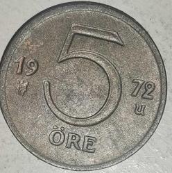 İSVEÇ 1972   5 ÖRE