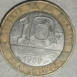 FRANSA 1989  10 FRANK