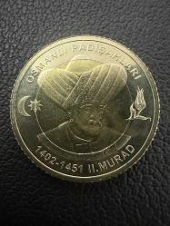 İkinci Murad 2024 Padişahlar Serisi 1 TL Bimetal Hatıra Parası. Çil