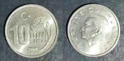 Türkiye 10 Bin Lira 1998 Çil Kondüsyon