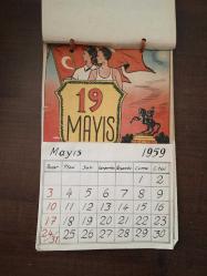 1959 Takvimi ( dönemin dergi çizimleri kullanılarak, el yapımı )