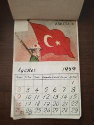 1959 Takvimi ( dönemin dergi çizimleri kullanılarak, el yapımı )