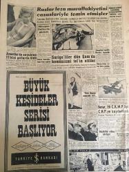 YENİ SABAH GAZETESİ 6 OCAK 1959 YIL :21 SAYI :7128--Radyo ve Basın suçları mevzuunda beyanat  vermedim ---Antalya da selden 18 ev 3 dükkan yıkıldı --Menderes  bugün büyük DP toplantısında konuşacak --CHP Milli Müdafaa Bütçesini Az Buldu ---Kıbrıs konferansı bir ay içinde toplanacak --Bir gelin kaynanasını  keserle öldürüp yaktı ---İskenderun da  büyük pamuk deposu  yandı ---Gerede de deprem --Koyunları boyayıp sahibine sattılar --Ah bu münazaralar ! :Siyavuşgil --İstanbul Rehberi ---Ruslar feza muvaffakiyetini casuslarıyla temin etmişler --Suriyeliler dün Şam da Komünizm tel in ettiler --Amerika da soğuktan 15 kişi yollarda öldü --Batur , 20 CKMP li yi CHP ye kaydettirdi ---Filibe hadisesi tevbih ve ihtarla kapanacak --Galatasaray ile Fenerbahçe  tekrar karşılaşıyor --Beşiktaş bu gece kampa giriyor --32 Sayılık farkı doğuran sebepler --1961 Avrupa yelken şampiyonasına 20 millet iştirak edecek --