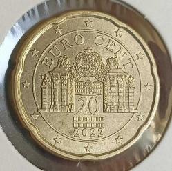 Avusturya 2022 20 Euro Cent Belvedere kalesi