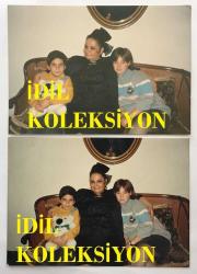 YEŞİLÇAM'IN EFSANESİ BELGİN DORUK'UN ORİJİNAL 2'Lİ FOTOĞRAF SETİ, 12,5 x 9 cm EBADINDA - BELGİN DORUK EV ORTAMINDA BİR KIZ ÇOCUĞU ve BİR ERKEK ÇOCUĞU İLE HATIRA POZU VERİRKEN ÇEKİLMİŞ 2 FARKLI KARE