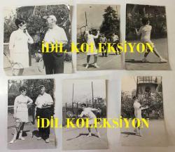 YEŞİLÇAM'IN EFSANESİ BELGİN DORUK'UN ORİJİNAL 6'LI FOTOĞRAF SETİ,  19 x 18 cm ve 18 x 12 cm EBADINDA 6 ADET FOTOĞRAF - BELGİN DORUK TENİS OYNARKEN ÇEKİLMİŞ 6 FARKLI KARE
