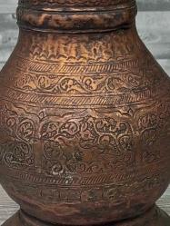 Antika Osmanlı Acem İşi Bakır Sürahi ve Şerbetlik