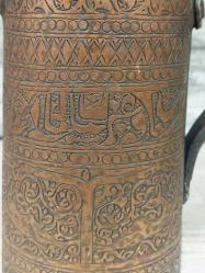 Antika Osmanlı Acem İşi Bakır Sürahi ve Şerbetlik