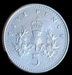 İngiltere 1991 5 pence