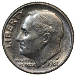 ABD 1 Dime 1981 D ÇİL