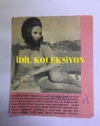 YEŞİLÇAM'IN EFSANESİ BELGİN DORUK'UN DERGİDEN KESİLME FOTOĞRAFI  13 x 11 cm EBADINDA - BELGİN DORUK DENİZ KENARINDA POZ VERİRKEN