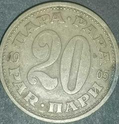 YUGOSLAVYA  1965  20 PARA