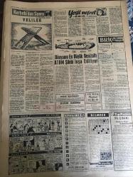 YENİ SABAH GAZETESİ 8 NİSAN 1959 YIL :21 SAYI :7220--Kıbrıs da Belediyeler ihtilafı devam ediyor --F.R.Zorlu Batı nın alması gereken tedbirleri belirtti --Şeker pancarına dün zam yapıldı --Yüksek Okul talebesi  arkadaşını katletti --Mevkuf Bahailer tahliye edildiler --Oscar ı S.Hayward  ile D.Niven  kazandı --Elektrik ve gaz işletmelerine verilen kömüre zam yapıldı ---Üniversite Haftası :Siyavuşgil ---İstanbul Rehberi ---Fenerbahçe -I.Spor ,Beşiktaş -Beykoz ---Lüksemburg Ordu Maçı Milli Lig i Aksatmayacak --Amerikalı atletler yarın yarışacaklar ---Basketbol namzet kadrosu değişecek --Belediye Bayram için lüzumlu tedbirler aldı --Oruçlu olduğu için  ilaç içmeyen bir kapıcı öldü ---Dulles istifaya karar vermiş --Devlet sektöründe çalışan işçilere ikramiye verildi --