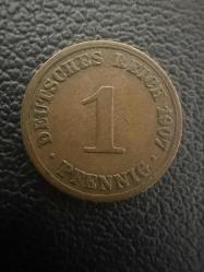 Almanya 1 Pfennig, 1907 Darphane işareti 