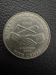 USA Amerika  ABD 5 Cent , 2004 Lewis ve Clark Expedition'ın 200. Yıl Dönümü - Lousiana Satın Alma Darphane işareti 