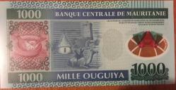 MORITANYA.1000 OUGUIYA POLİMER 2014. ÇİL.KAĞIT   PARA