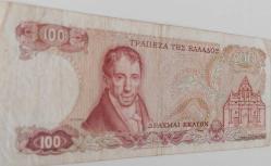 1978 YUNANİSTAN 100 DRAHMİ ORİJİNAL KAĞIT PARASI 28M 985686 NADİRDİR