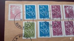 FRANSA ZARF'INDAN KESİLMİŞ DAMGALI 15 ADETLİK FRAGMAN