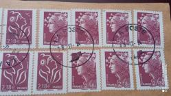 FRANSA ZARF'INDAN KESİLMİŞ DAMGALI 15 ADETLİK FRAGMAN