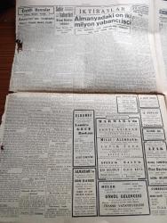 Cumhuriyet Gazetesi - 11 Birinciteşrin ( Ekim) 1944 -  Churchill'e Moskova'da Yazan Nadir Nadi Köşe Yazısı - Churchill'e İle Stalin'in Balkanlar Ve Polonyalılar Meselelerini De Konuştuklarını Bildiriliyor - Churchill İle Stalin Bir Ziyafetten Sonra Fotoğraf- Anıtkabir Ve Milli Şef İsmet İnönü - Achen Şehri Muhasara Edildi Fotoğraf - Kibar Hırsız Muzaffer Aydın Dün Eskişehir'de Yakalandı - Dumbarton Oaks Konferansında Verilen Kararlara Ait Tafsilat - Anzavur'un Romanı Yazan İsmail Habib Sevük - İktisat Vekili Fuad Sirmen Dün Sanayi Erbabıyla Görüştü - Müverrih Ahmed Refiğin Yıldönümü - Gönül Eğlencesi Başrolde Katherine Hepburn Melek Sinemasında - Almanya'da On İki Milyon Yabancı İşçi - Yeni Emniyet Nizamı Yazan Ömer Rıza Doğrul Köşe Yazısı - Baltık'ta 150,000 Alman Askerî Tecrid Edildi - Dikkate Değer Bir Mektup Yazan Burhan Felek Köşe Yazısı - Bugünkü Radyo Programı - Bulmaca - Tural Öksürük ve Bronşite Karşı - Çapamarka - Gözen'in Gençlik Kremi - Tablet Reosil Öksürüğe Karşı