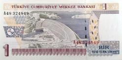 8.Emisyon 1 YTL A48 324849 Güzel Numara Çil