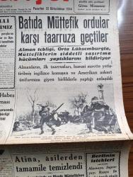 Cumhuriyet Gazetesi - 25 Birincikanun (Aralık) 1944 - İstiklal Savaşımızın Tarihi Yazan Abidin Daver Köşe Yazısı - Peştedeki Alman Garnizonu Sarıldı - Milli Şefimiz İsmet İnönü Dün Yarışlarına Teşrif Ettiler - İngiliz Habeş Anlaşması - Merhum M. Turhan Tan'ın Ölüm Yıldönümü Fotoğraf - Galatasaray Fenerbahçe Dün 2 2 Berabere Kaldı Fotoğraf - Yeşilayın Yirmi Beşinci Yıldönümü - Atina Asilerden Tamamiyle Temizlendi - Ses Tiyatrosu Opereti Gala Gecesi Tatlı Sert - Ömer Besim - Boks Maçları Finali - Lido Yüzme İhtisas Kulübü - Ankara Kır Koşusunu İstanbul Takımı Kazandı -  Kooperatifçilik Kongresi Kapanırken Yazan Profesör Ziyaeddin Fahri Fındıkoğlu - Kapıdan Bir Kadın Girdi Yazan Warwick Deeping Yazı Dizisi - Mezarlıklarımıza Dair Yazan Burhan Felek Köşe Yazısı - Noel Mesajları - Bugünkü Radyo Programı - Singer Saat Mağazaları - Yakında Amerika'ya Hareket Edecek Olan Portekiz Bandıralı Lima Vapuru - İstanbul Belediyesi Şehir Tiyatroları Düğün Gecesi Oyunu Bu Akşam - Fen İş