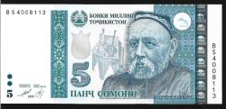 ** TACİKİSTAN ( 5 * SOMONİ ) 1999 - ÇİL