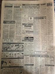 YENİ SABAH GAZETESİ 6 EKİM 1958 YIL :21 SAYI :7036--İngilizler ,Averaf u Makarios un suç ortağı olarak ilan ediyorlar --Başvekil dün imar sahalarını  dolaştı --Milli Sanayi Sergisini bugün Menderes açıyor --İnfilak eden mermi üç kişiyi yaraladı ---Hayırlıoğlu ,ilmi ve dini kanaatimi  bildirdim dedi ---Bir gangster yakalandı --Tek ümidimiz başvekilde :Siyavuşgil --İstanbul Rehberi ---Sevimli ses sanatkarı ve film yıldızı :Gönül Yazar --Fenerbahçe Zor bir engeli kolay aştı --Saim ,Sabahattin ve Akgün Milli Takımda --Diskte yeni rekor Nuri Turan :48,34--Remondini  hakemden şikayetçi --Bölükbaşı Bursa da DP ve CHP ye hücum etti --İstanbul un Kuruluşunun 36.Yılı Bugün Kutlanıyor --Belediye seçimleri muhtemel  23 Kasım da yapılacak --Nazillili hırsız Nazillili bir polis teşhis etti --