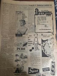 YENİ SABAH GAZETESİ 6 EKİM 1958 YIL :21 SAYI :7036--İngilizler ,Averaf u Makarios un suç ortağı olarak ilan ediyorlar --Başvekil dün imar sahalarını  dolaştı --Milli Sanayi Sergisini bugün Menderes açıyor --İnfilak eden mermi üç kişiyi yaraladı ---Hayırlıoğlu ,ilmi ve dini kanaatimi  bildirdim dedi ---Bir gangster yakalandı --Tek ümidimiz başvekilde :Siyavuşgil --İstanbul Rehberi ---Sevimli ses sanatkarı ve film yıldızı :Gönül Yazar --Fenerbahçe Zor bir engeli kolay aştı --Saim ,Sabahattin ve Akgün Milli Takımda --Diskte yeni rekor Nuri Turan :48,34--Remondini  hakemden şikayetçi --Bölükbaşı Bursa da DP ve CHP ye hücum etti --İstanbul un Kuruluşunun 36.Yılı Bugün Kutlanıyor --Belediye seçimleri muhtemel  23 Kasım da yapılacak --Nazillili hırsız Nazillili bir polis teşhis etti --