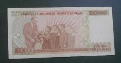 7 Emisyon F 36 seri 100 Bin Lira Çil altı