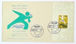 1971 FDC İzmir Akdeniz Oyunları - Blok, İzmir, 06.10.1971, PTT M.O.B.Y.D. İlk Gün Zarfı (FDC-182[B16])