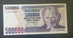 7 Emisyon J 78 Seri 500 Bin Lira Çil altı