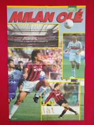 Futbol Poster - Serie A İtalya Ligi AC Milan Maldini, Baresi, Van Basten, İnter Zenga, Bergomi, Sosa, Çift Taraflı - Guerin Sportivo Spor Dergisi - 81x54 cm