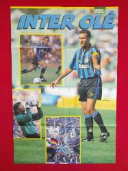 Futbol Poster - Serie A İtalya Ligi AC Milan Maldini, Baresi, Van Basten, İnter Zenga, Bergomi, Sosa, Çift Taraflı - Guerin Sportivo Spor Dergisi - 81x54 cm
