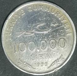 TÜRKİYE 1999   100.000 LİRA