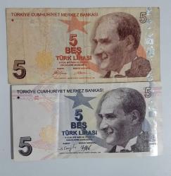 5 Türk Lirası 9 Emisyon A Serisine Has Tarçın Reng  1 Tertip