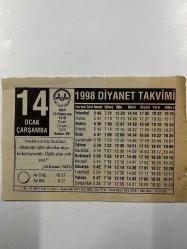 14 Ocak 1998 Takvim Yaprağı