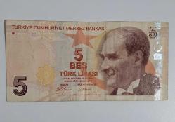 5 Türk Lirası A Serisine Has Tarçın Reng 9 Emisyon  1 Tertip