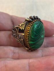 Gümüş malahit yüzük