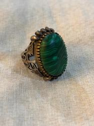 Gümüş malahit yüzük