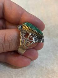 Gümüş malahit yüzük