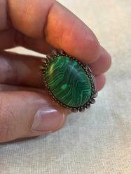 Gümüş malahit yüzük