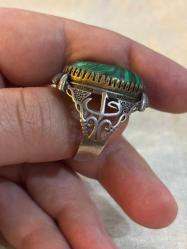 Gümüş malahit yüzük