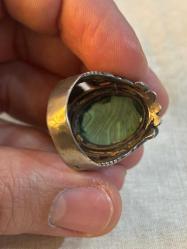 Gümüş malahit yüzük